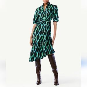 Scoop Women's Asymmetric Ruffled Midi Dress,Cotton size M (8-10)